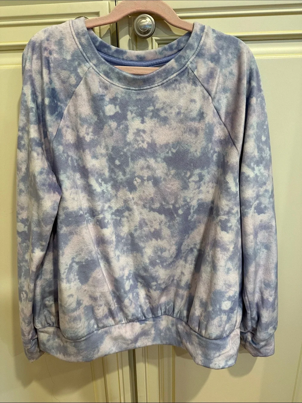 Cat & Jack Lavender and Light Blue Tie-Dye Crewneck Sweater